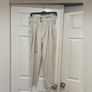 NWNT‎ Free people slouch business Paper bag Cream Brown Pants Size 2